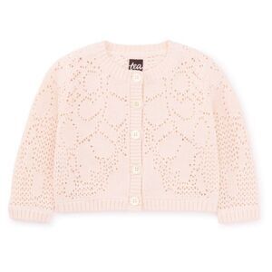 Tea Collection Girls Knit Lace Cardigan Sweater Pink Size 6-9 Months